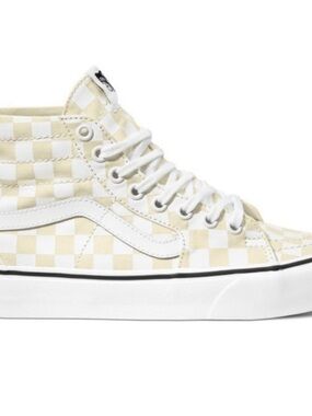 Vans Sk8-Hi Checkerboard tapered High Top Sneaker - Cream & White - brand new